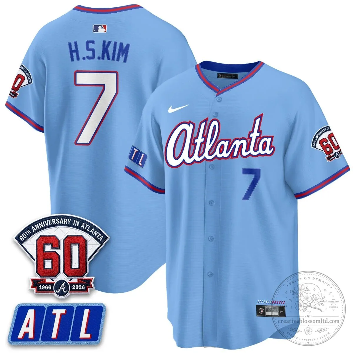 Atlanta Braves Ronald Acuna Jr. 60th Anniversary Baseball Jersey 83 Atlanta Braves Ronald Acuna Jr. 60th Anniversary Baseball Jersey