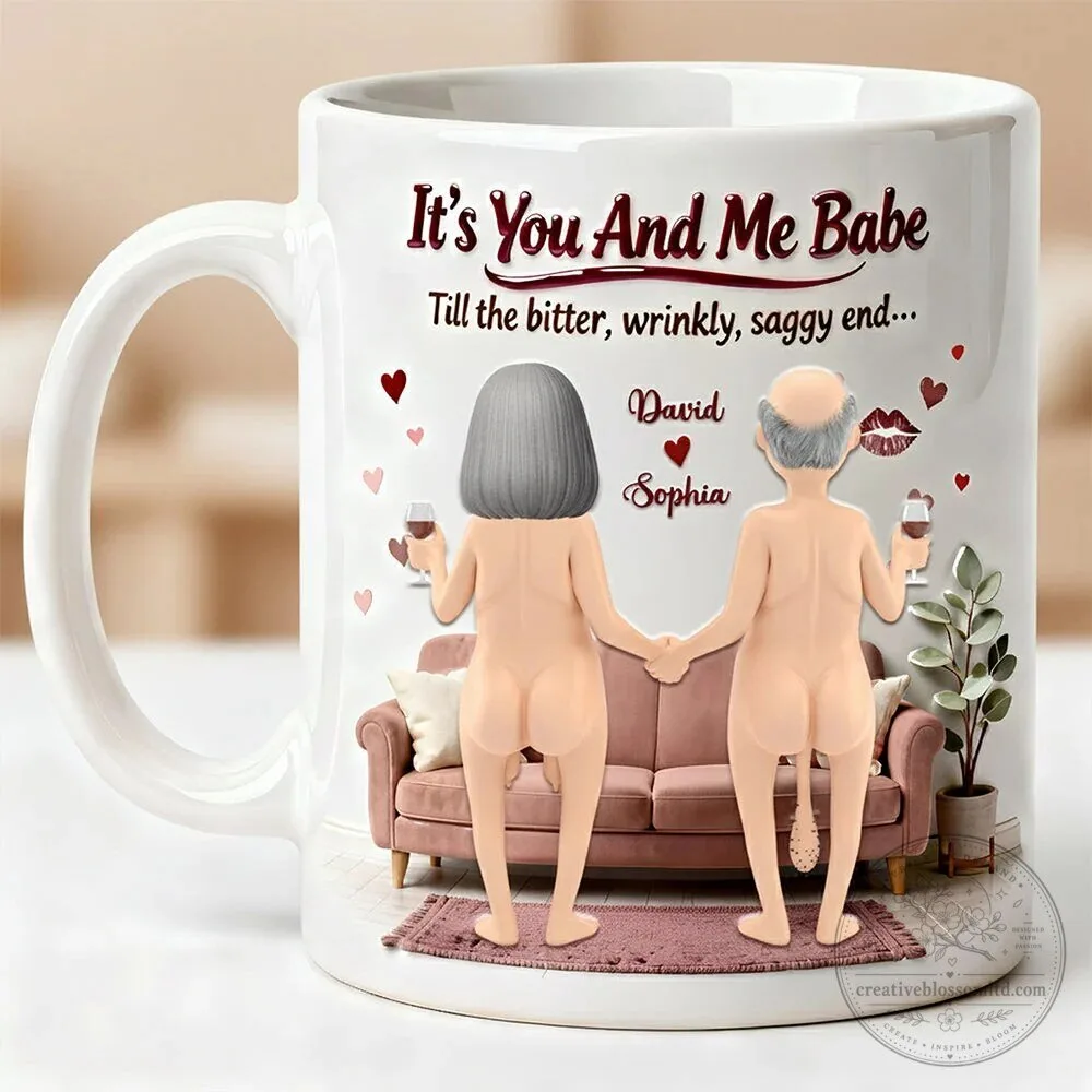 Personalized Old Couple Naked Till The End Coffee Mug