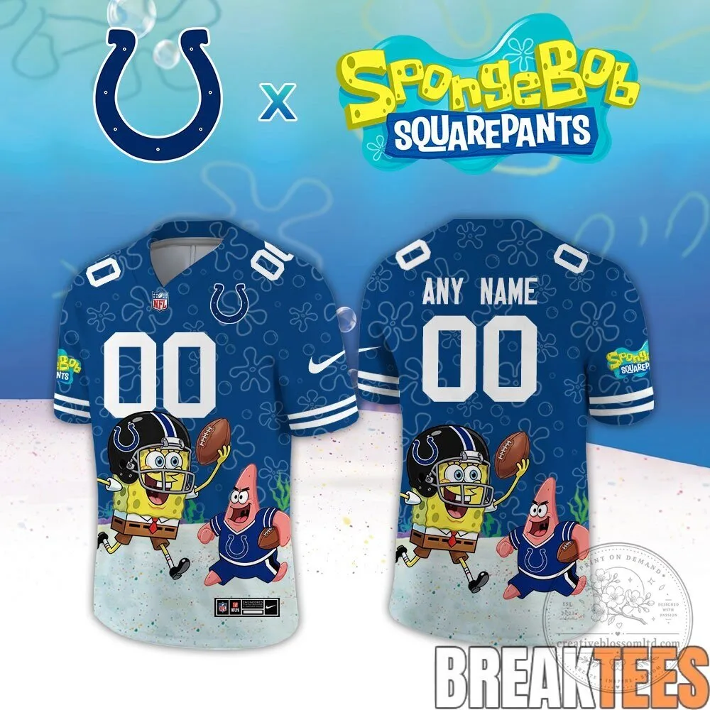 Fan Jersey for Indianapolis Colts Featuring SpongeBob SquarePants Theme