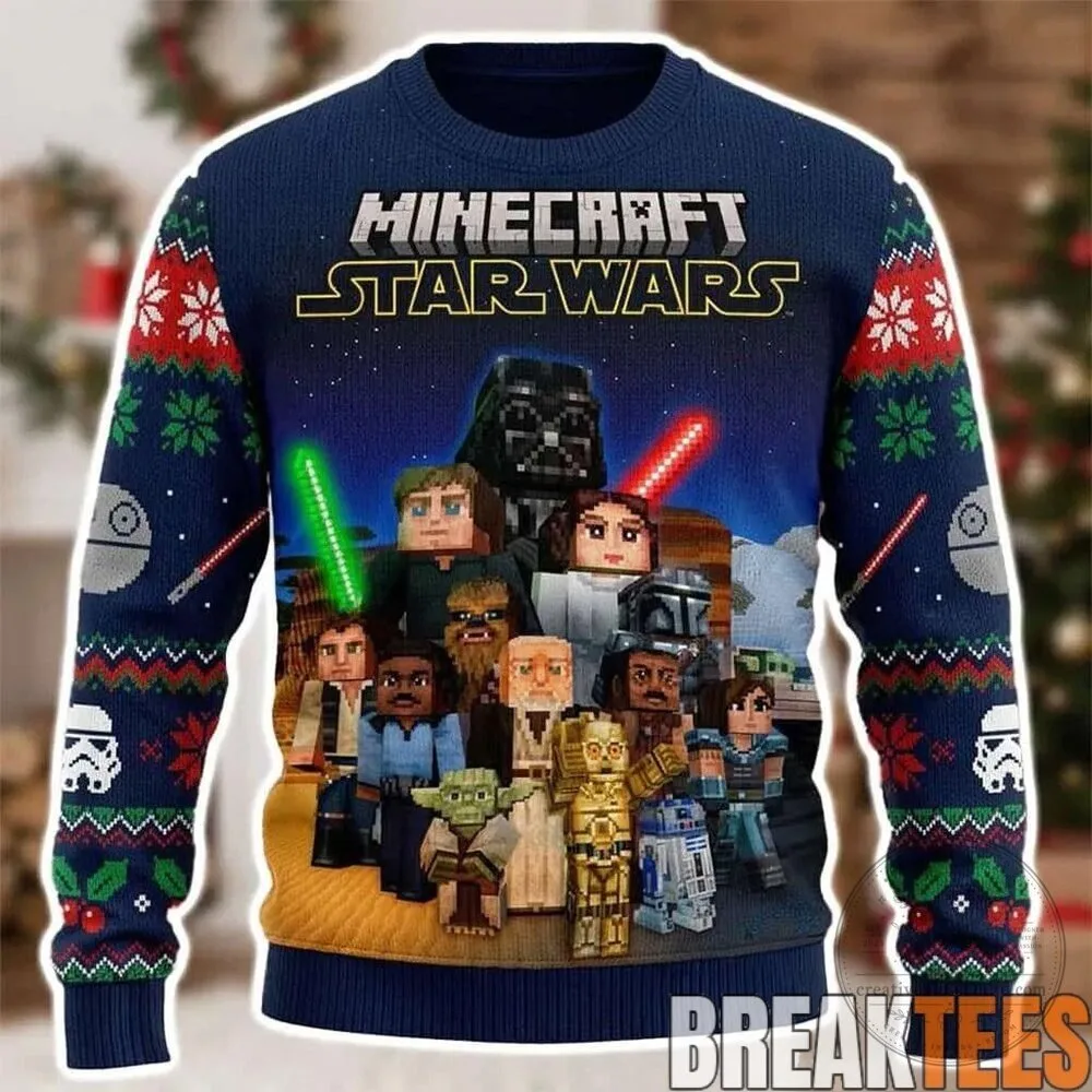 Minecraft Star Wars All Characters Ugly Christmas Sweater