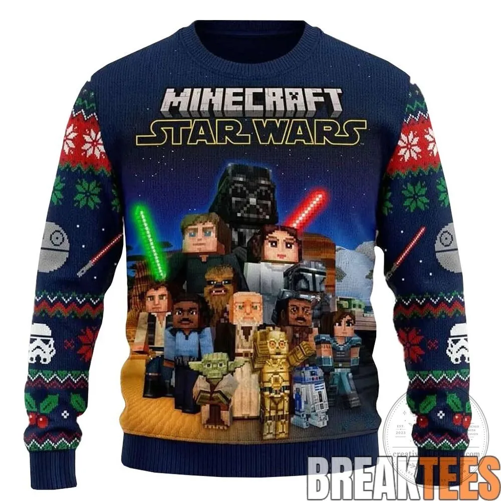 Minecraft Star Wars All Characters Ugly Christmas Sweater 8 Minecraft Star Wars All Characters Ugly Christmas Sweater
