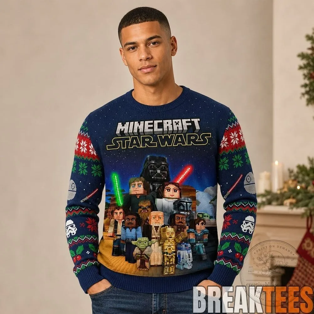 Minecraft Star Wars All Characters Ugly Christmas Sweater 9 Minecraft Star Wars All Characters Ugly Christmas Sweater