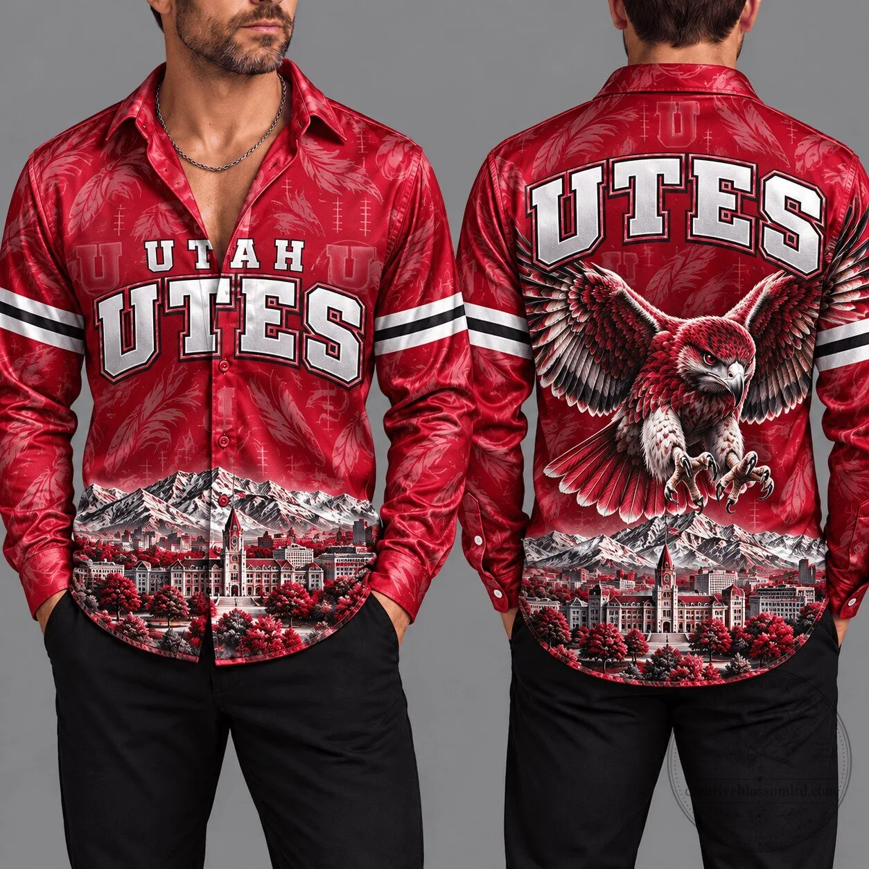Utah Utes Football Team Red Hawaiian Shirt