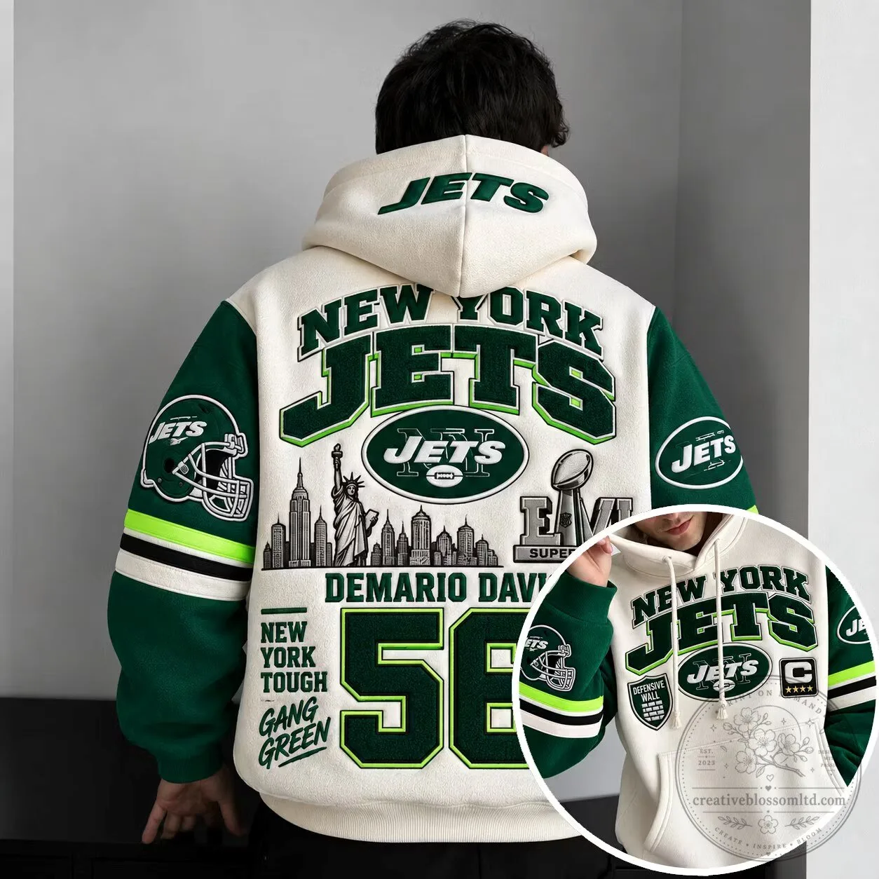 New York Jets Demario Davis 56 NFL Football Team Hoodie