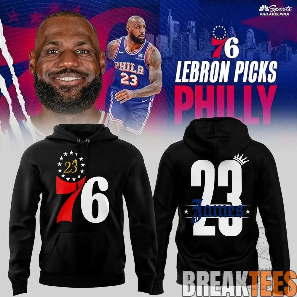 LeBron James Philadelphia 76ers Basketball Fan Apparel Hoodie