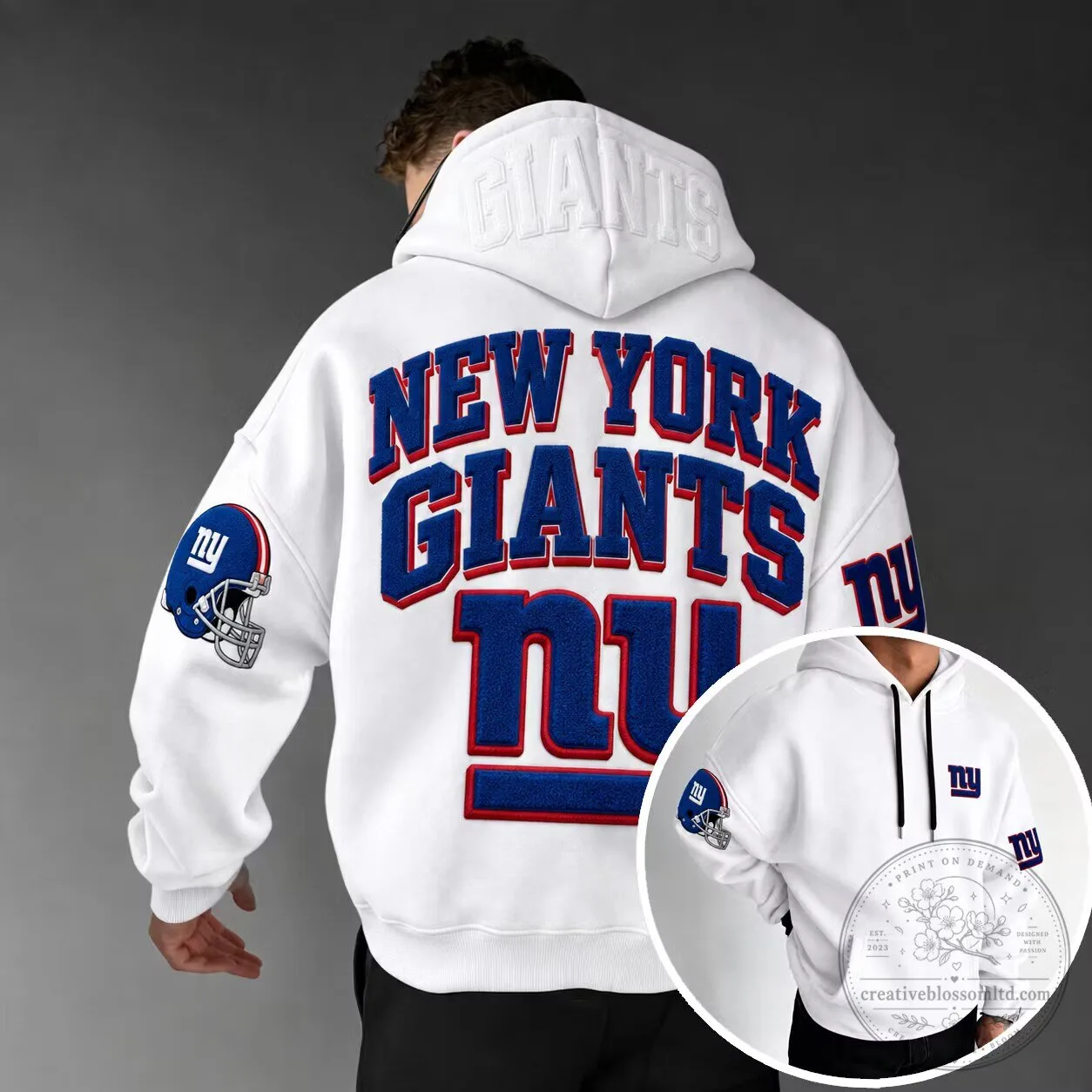 New York Giants NFL Football Team White Hoodie