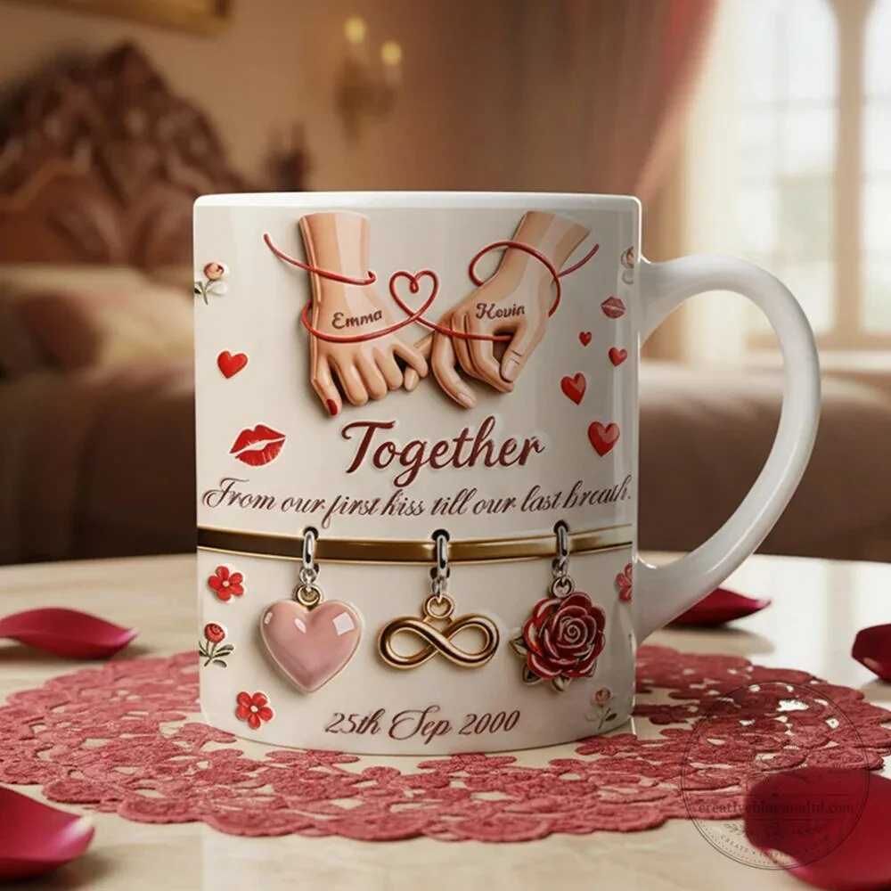 Personalized Couple Together From Our First Kiss Till Our Last Breath Mug