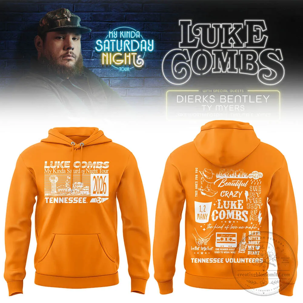 Neyland Stadium Luke Combs My Kinda Saturday Night Tour 2026 Tennessee Volunteers Hoodie