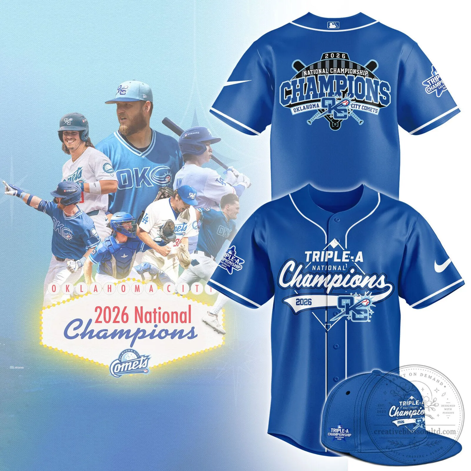 Oklahoma City Comets 2026 Triple-A National Champions Baseball Jersey