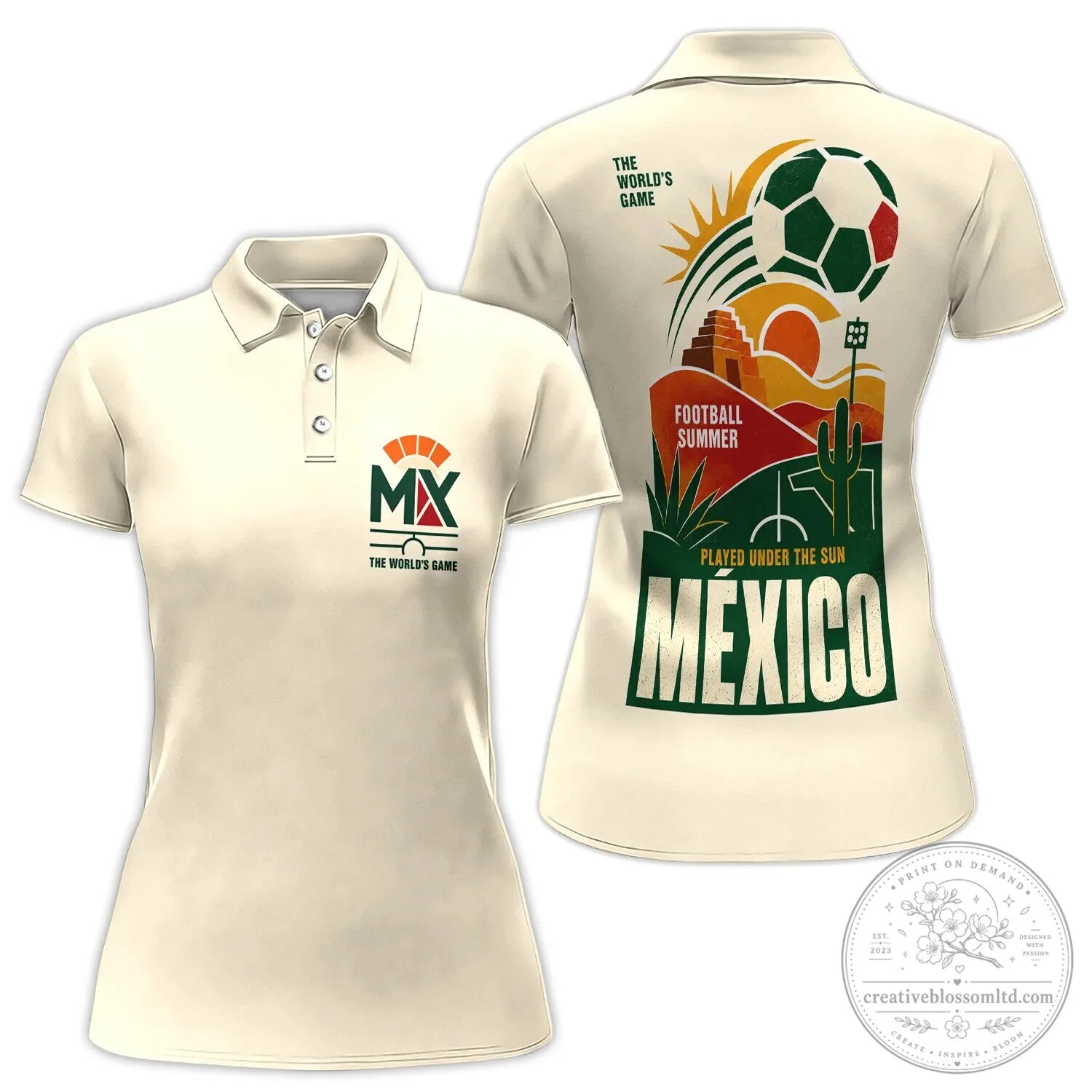 Mexico Soccer Football Summer Graphic Polo Shirt for Women 2 Mexico Soccer Football Summer Graphic Polo Shirt for Women
