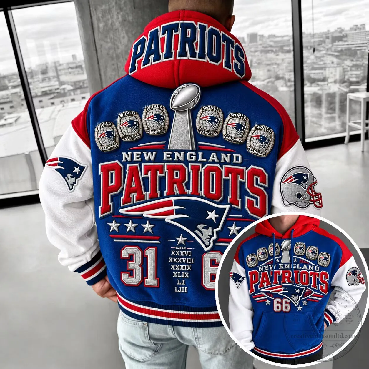New England Patriots Super Bowl Champions Commemorative Hoodie