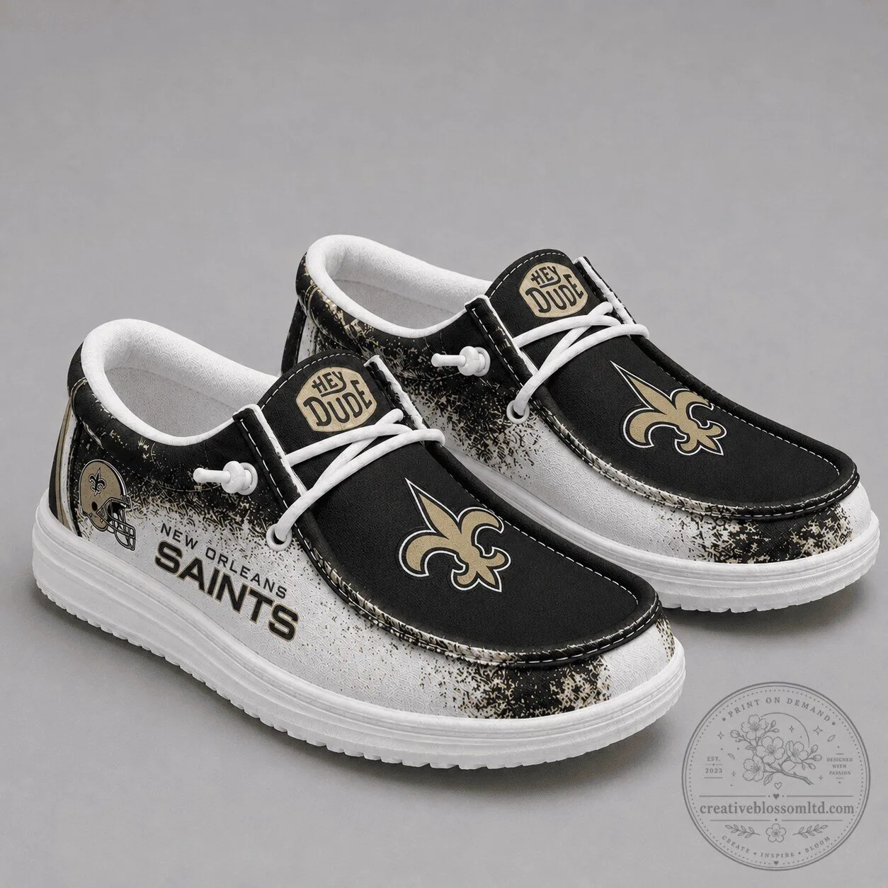New Orleans Saints Football Team Logo Custom Design Shoes