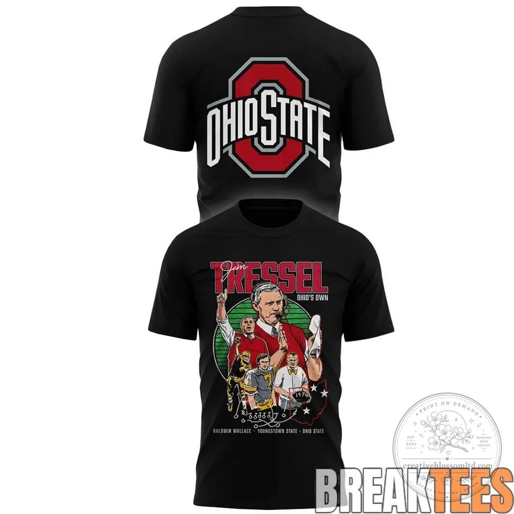 Jim Tressel Ohio State Buckeyes Football Coach Commemorative Graphic T-Shirt