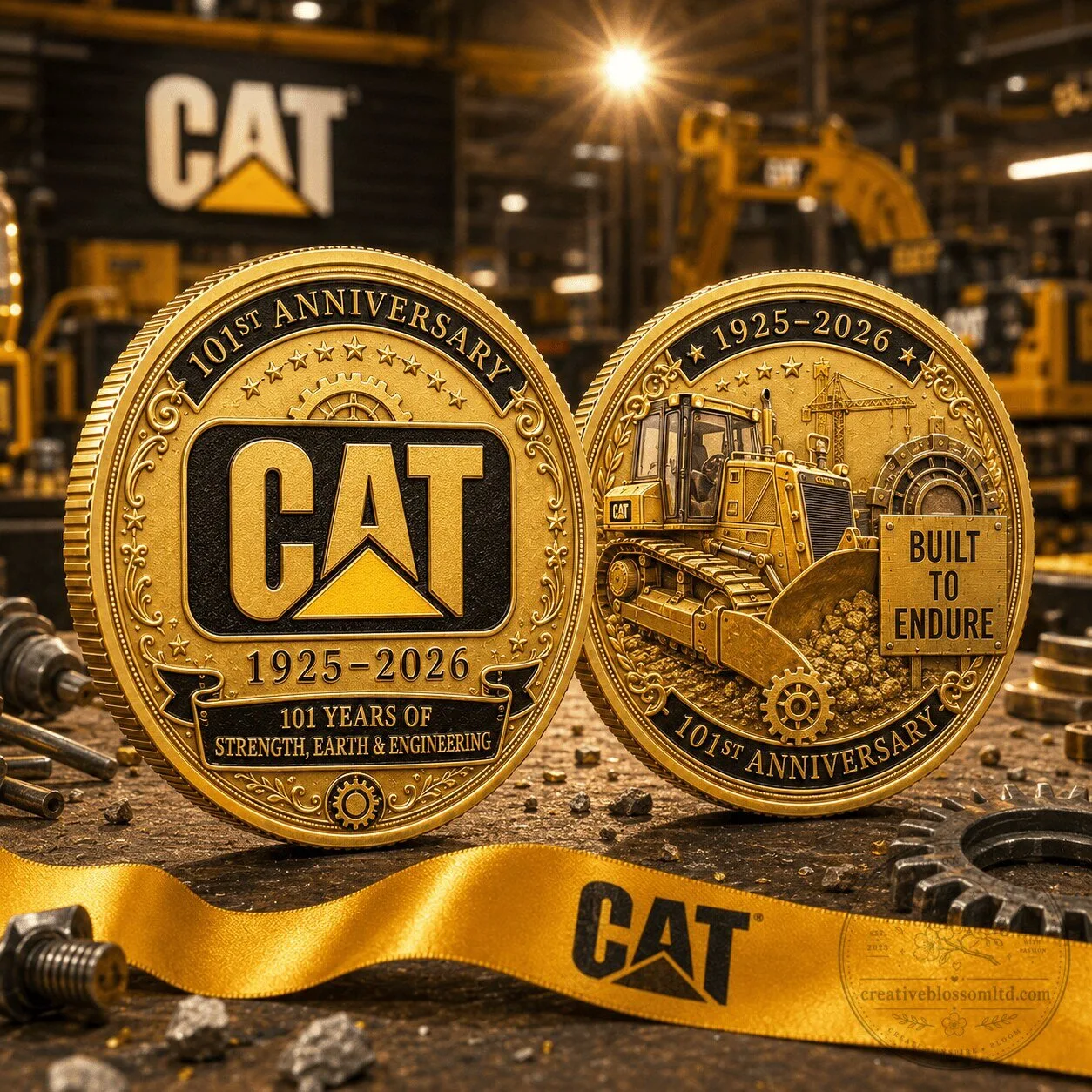 Gold Coin Commemorating Caterpillar's 101st Anniversary for Collectors