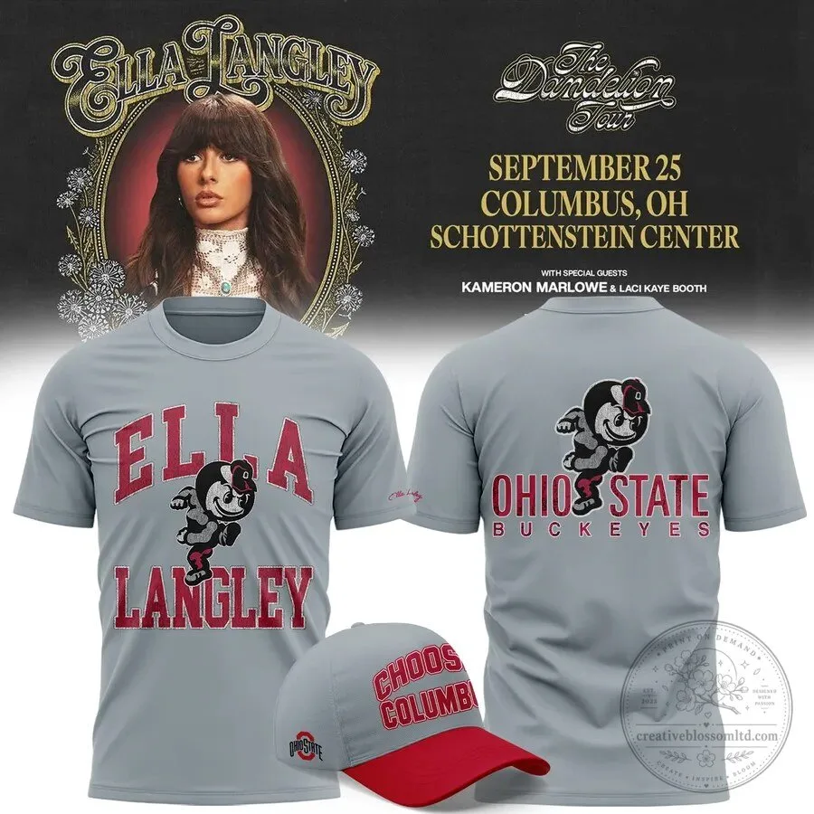 Ohio State Buckeyes Gray T-Shirt by Ella Langley - The Dandelion Tour
