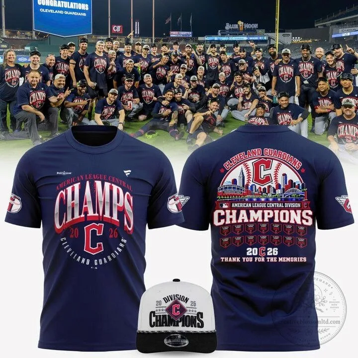 2026 T-Shirt Celebrating Cleveland Guardians American League Central Division Champions