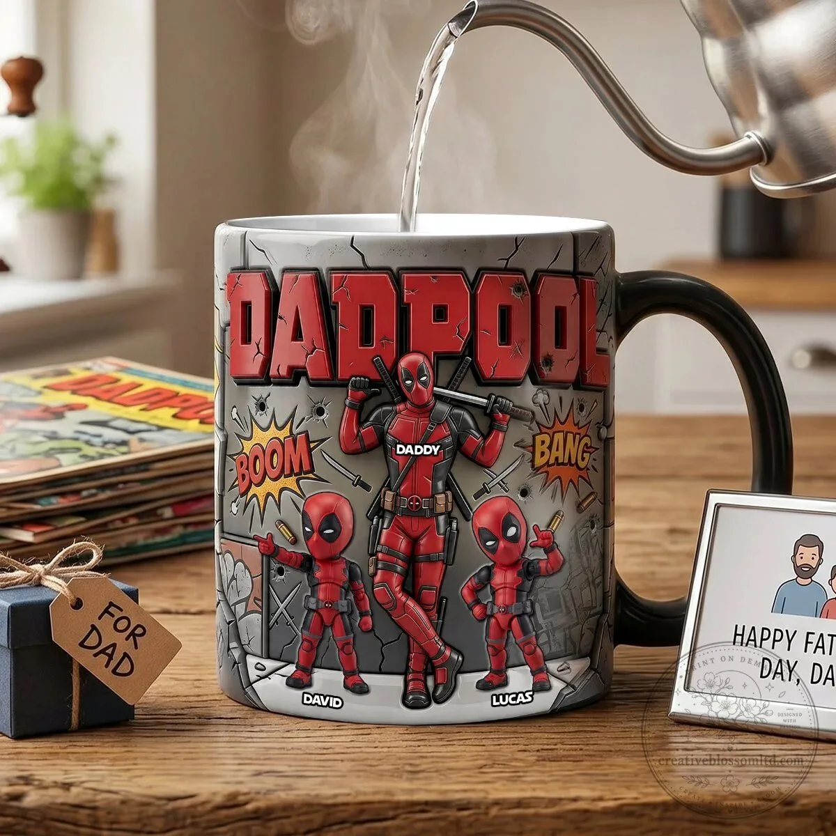 Deadpool Daddy And Kids Personalized Coffee Mug 9 Deadpool Daddy And Kids Personalized Coffee Mug