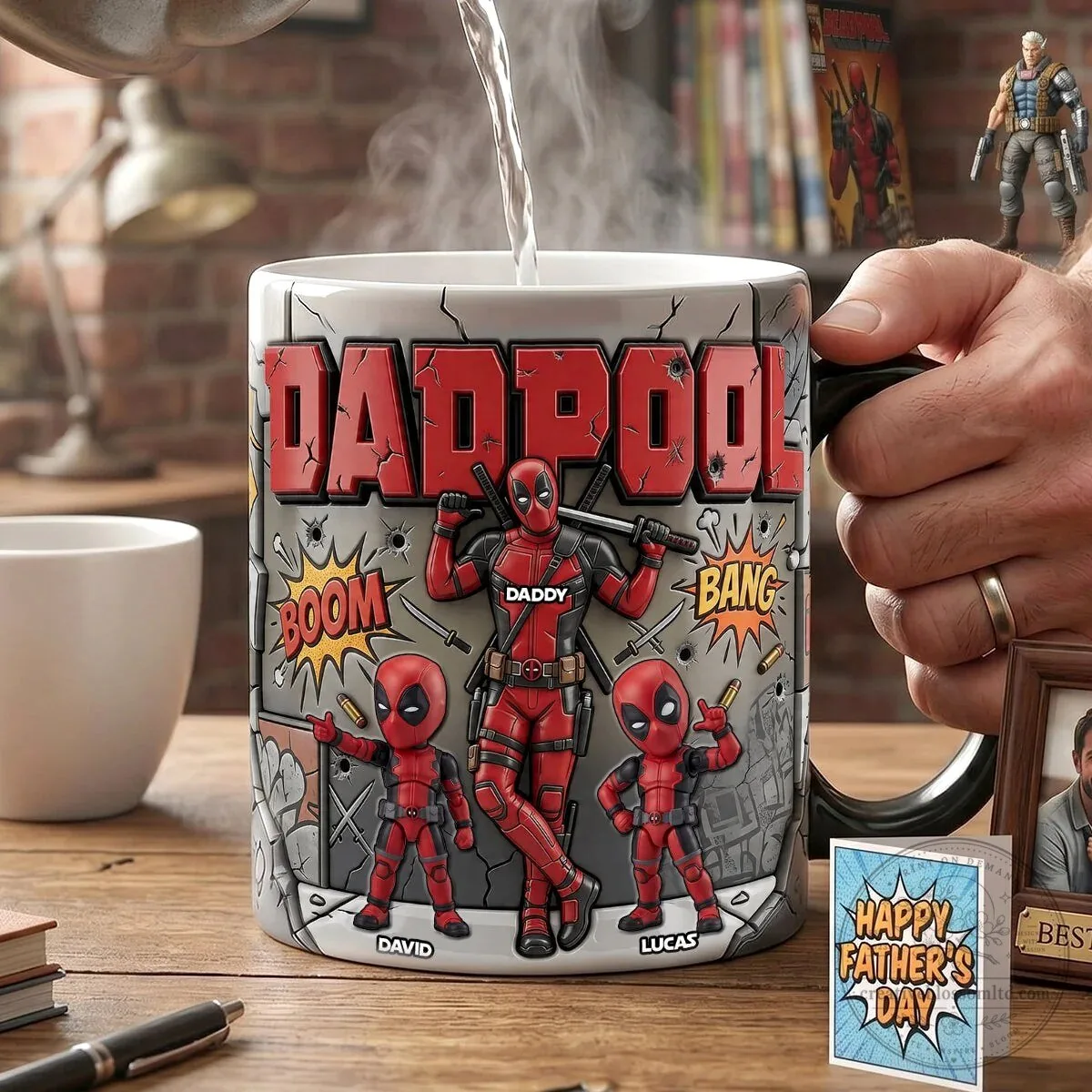 Deadpool Daddy And Kids Personalized Coffee Mug 10 Deadpool Daddy And Kids Personalized Coffee Mug