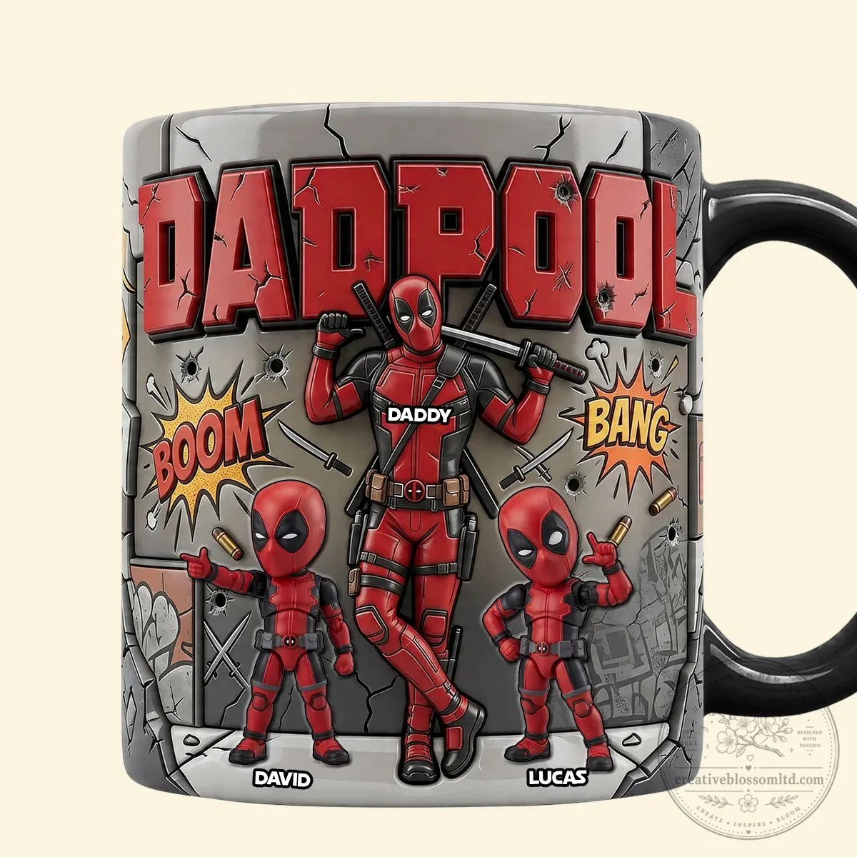 Deadpool Daddy And Kids Personalized Coffee Mug 11 Deadpool Daddy And Kids Personalized Coffee Mug
