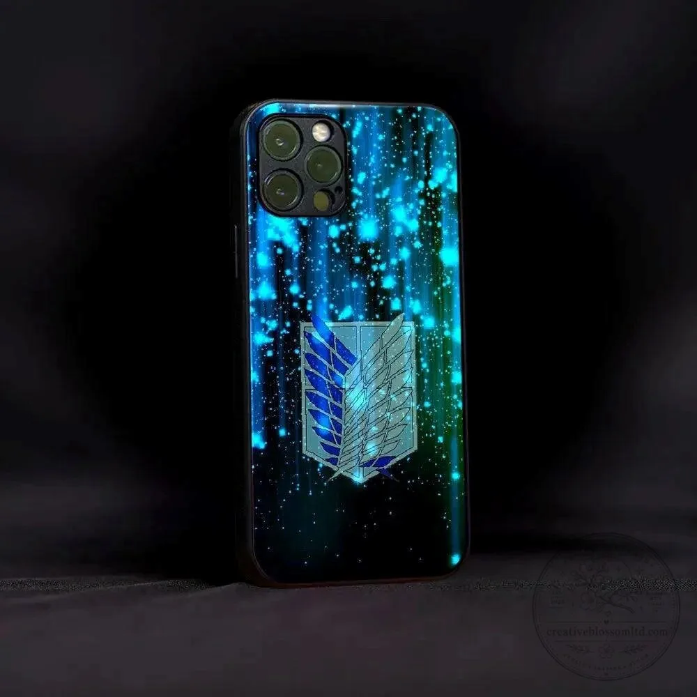 Attack on Titan Scouting Legion Blue Glitter Phone Case