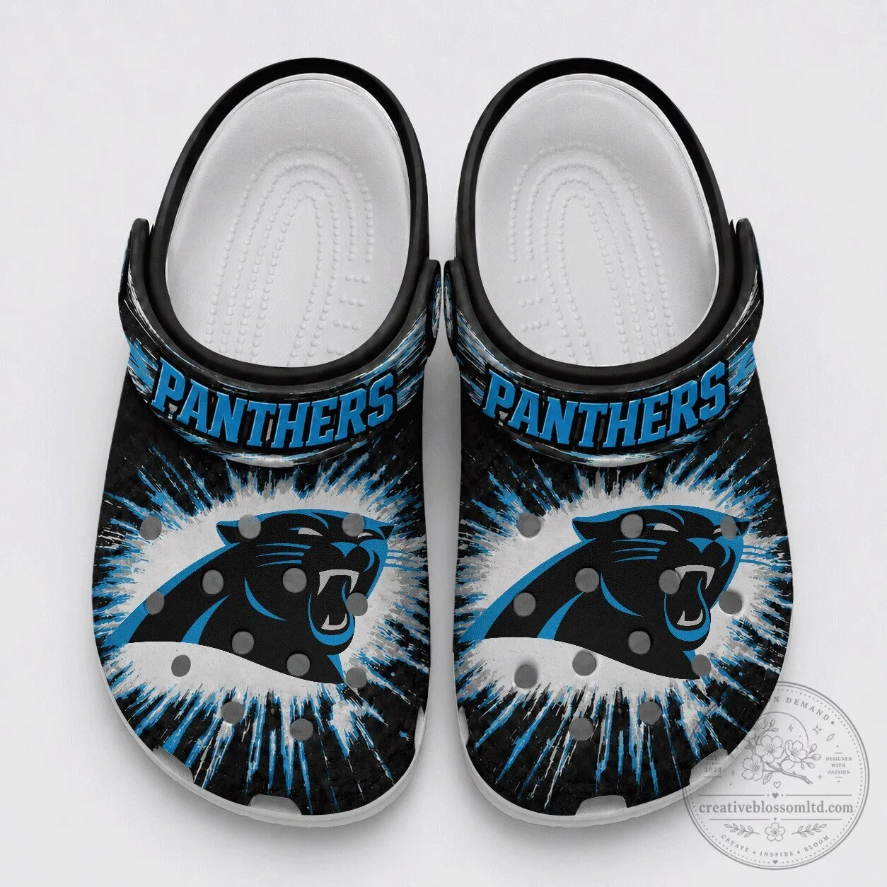 Carolina Panthers Team Logo Splash Burst Fan Shoes