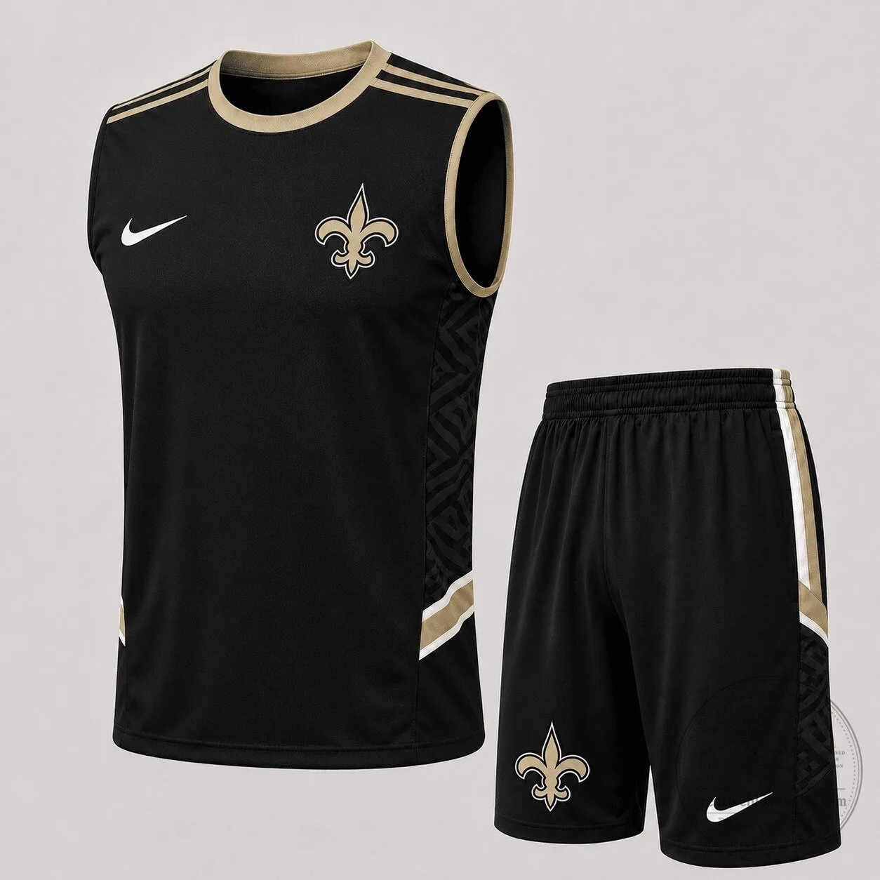 New Orleans Saints Black And Gold Sleeveless Tank Top And Shorts Set