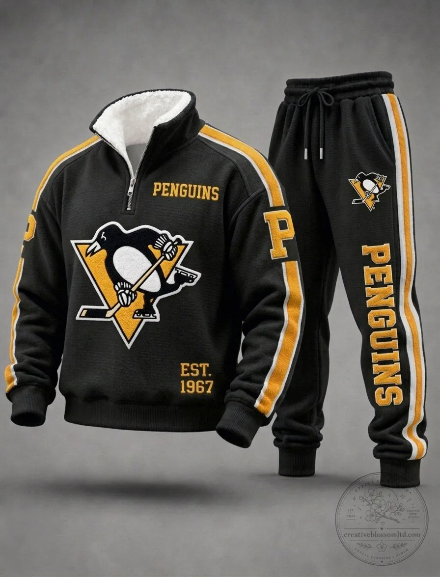 Pittsburgh Penguins National Hockey League Black Half-Zip Sweatshirt