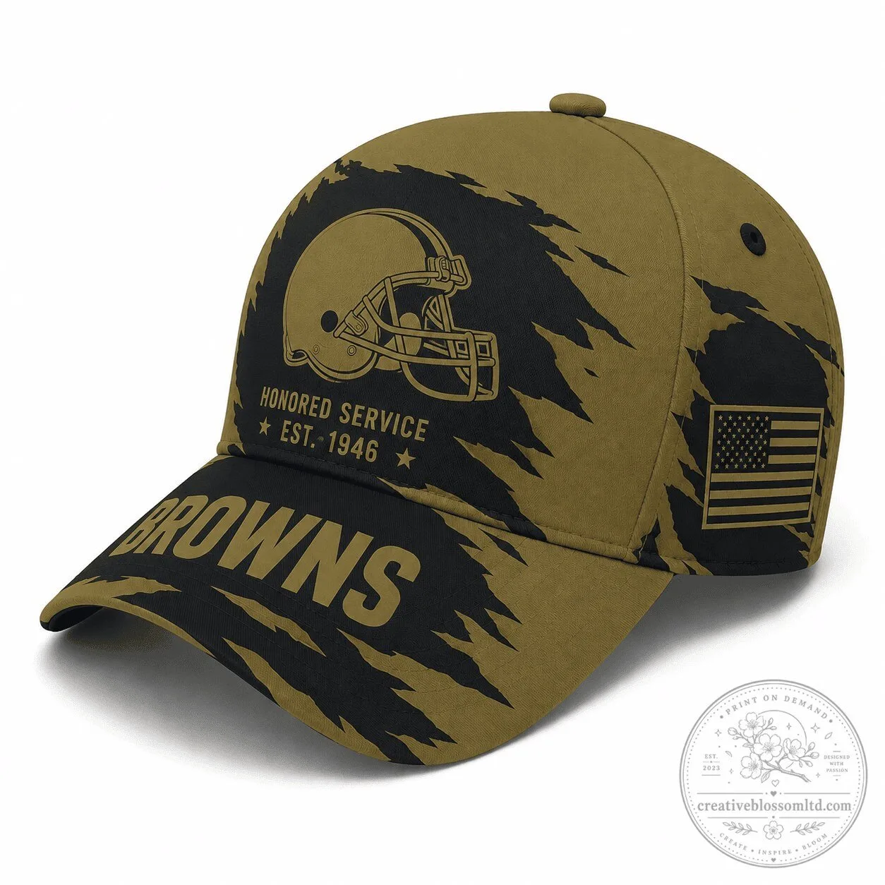 Cleveland Browns Honored Service Military Inspired Football Cap Hat