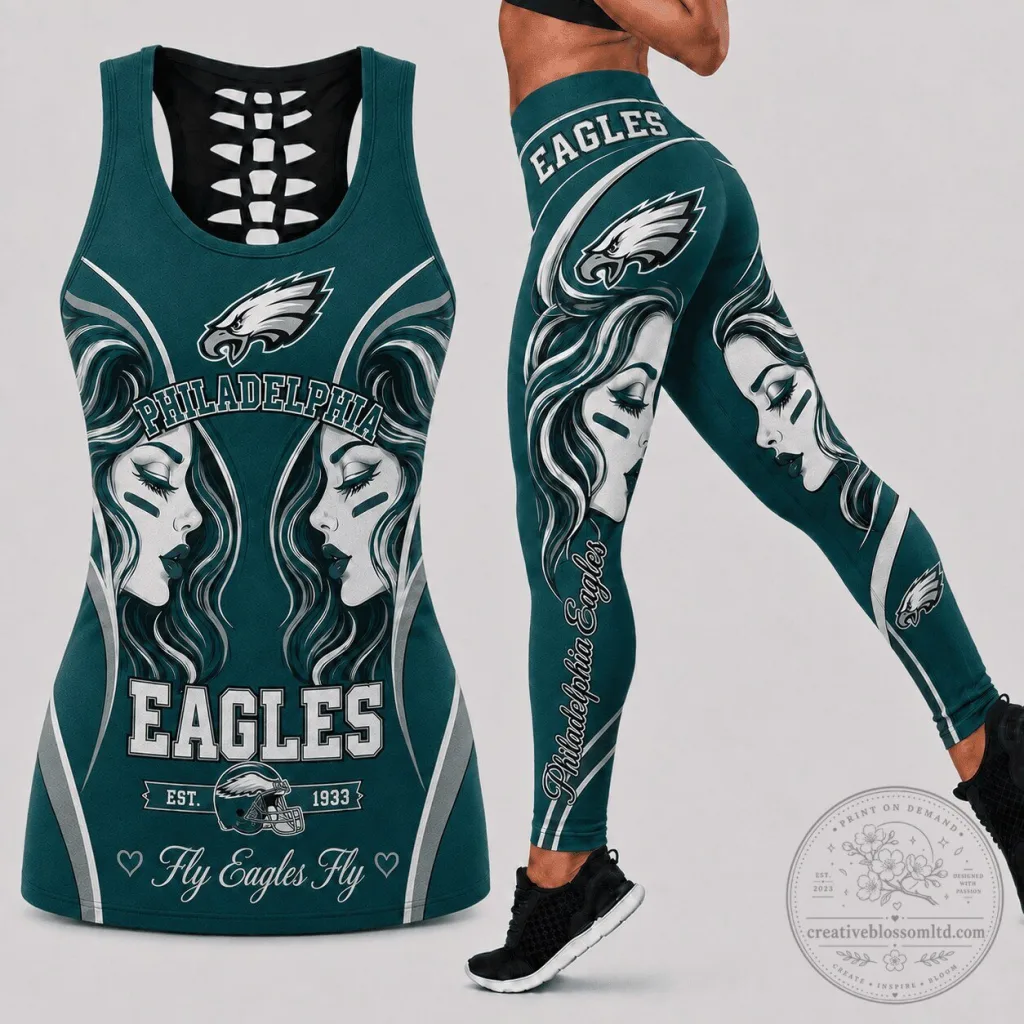 Philadelphia Eagles Football Team Fan Art Women's Racerback Tank Top Philadelphia Eagles Football Team Fan Art Women's Racerback Tank Top