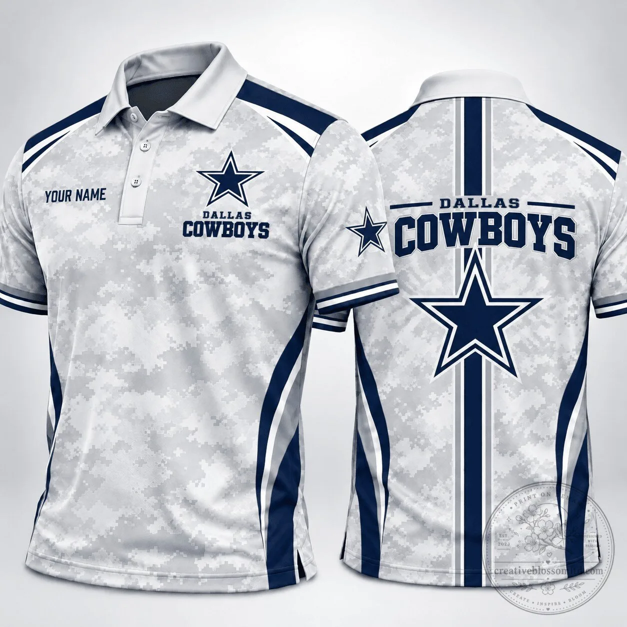 Dallas Cowboys Polo Shirt Personalized NFL Football Fan Apparel