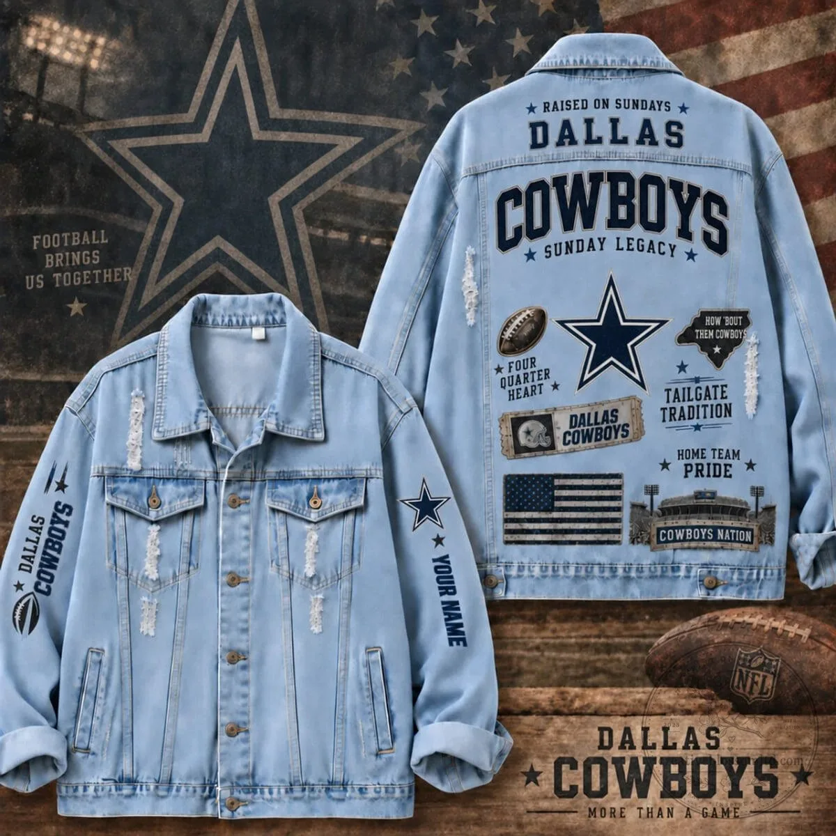 Dallas Cowboys Football Sunday Legacy Denim Jacket