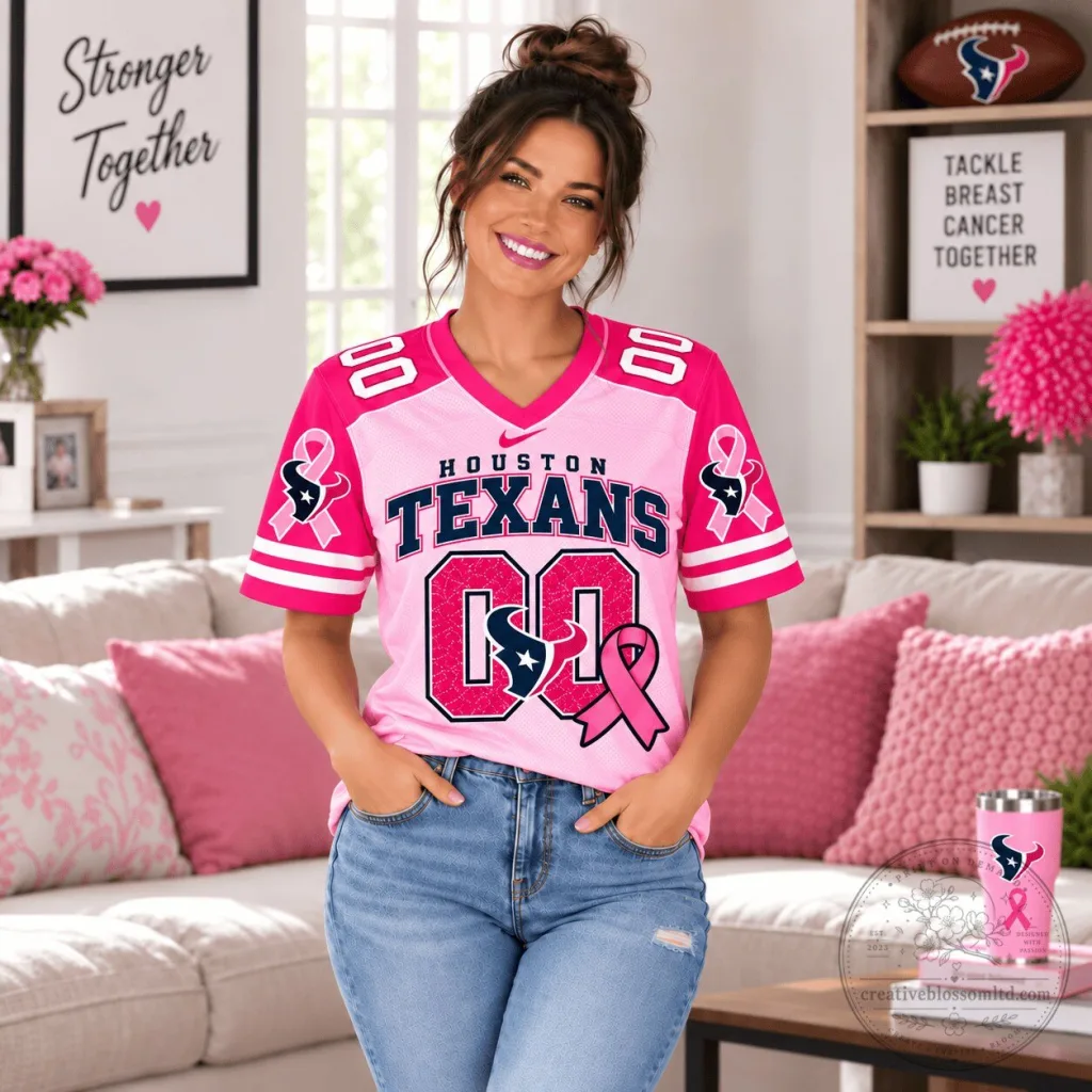 Houston Texans Breast Cancer Awareness Pink Football Jersey Houston Texans Breast Cancer Awareness Pink Football Jersey