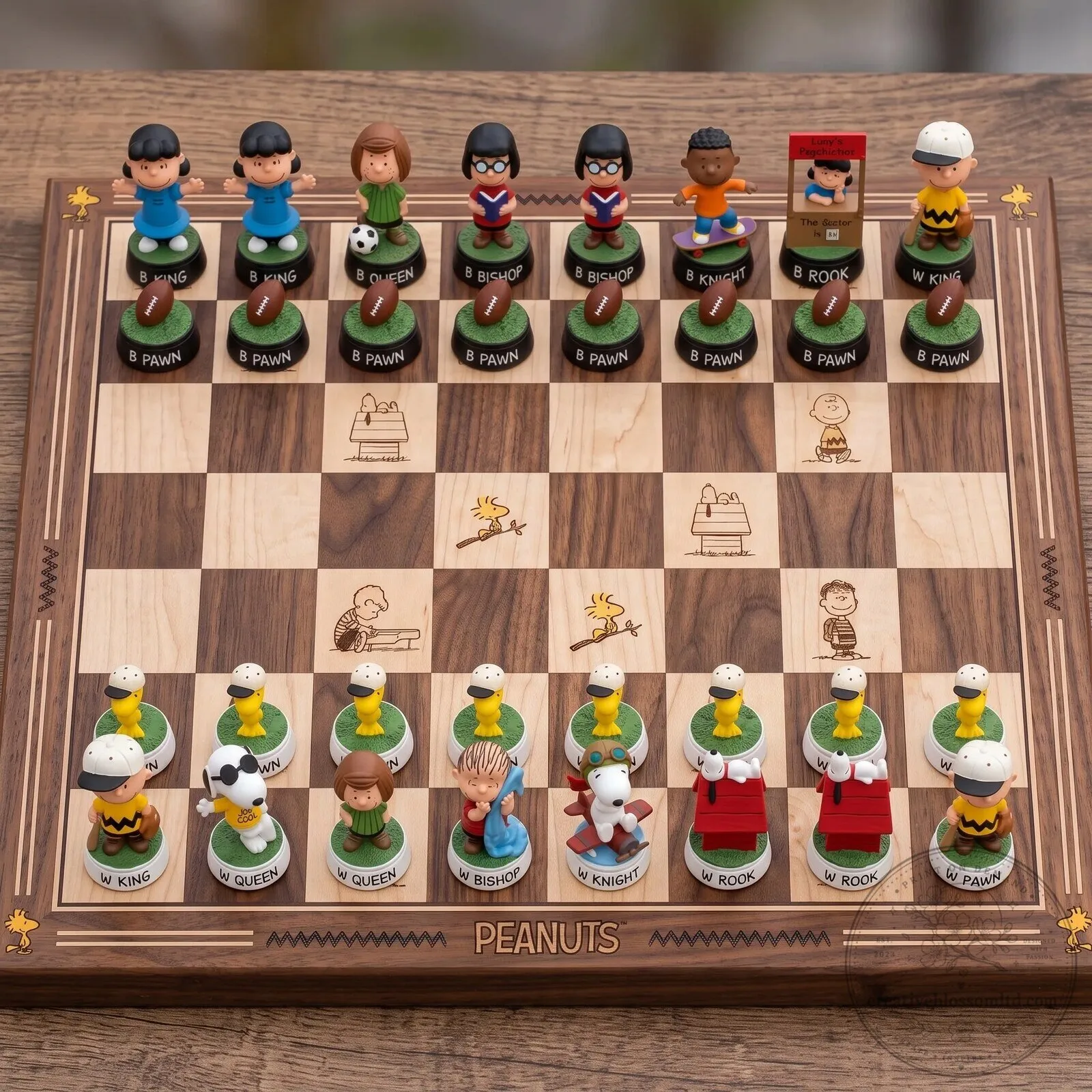 Peanuts Charlie Brown and Snoopy Themed Collector's Chess Set