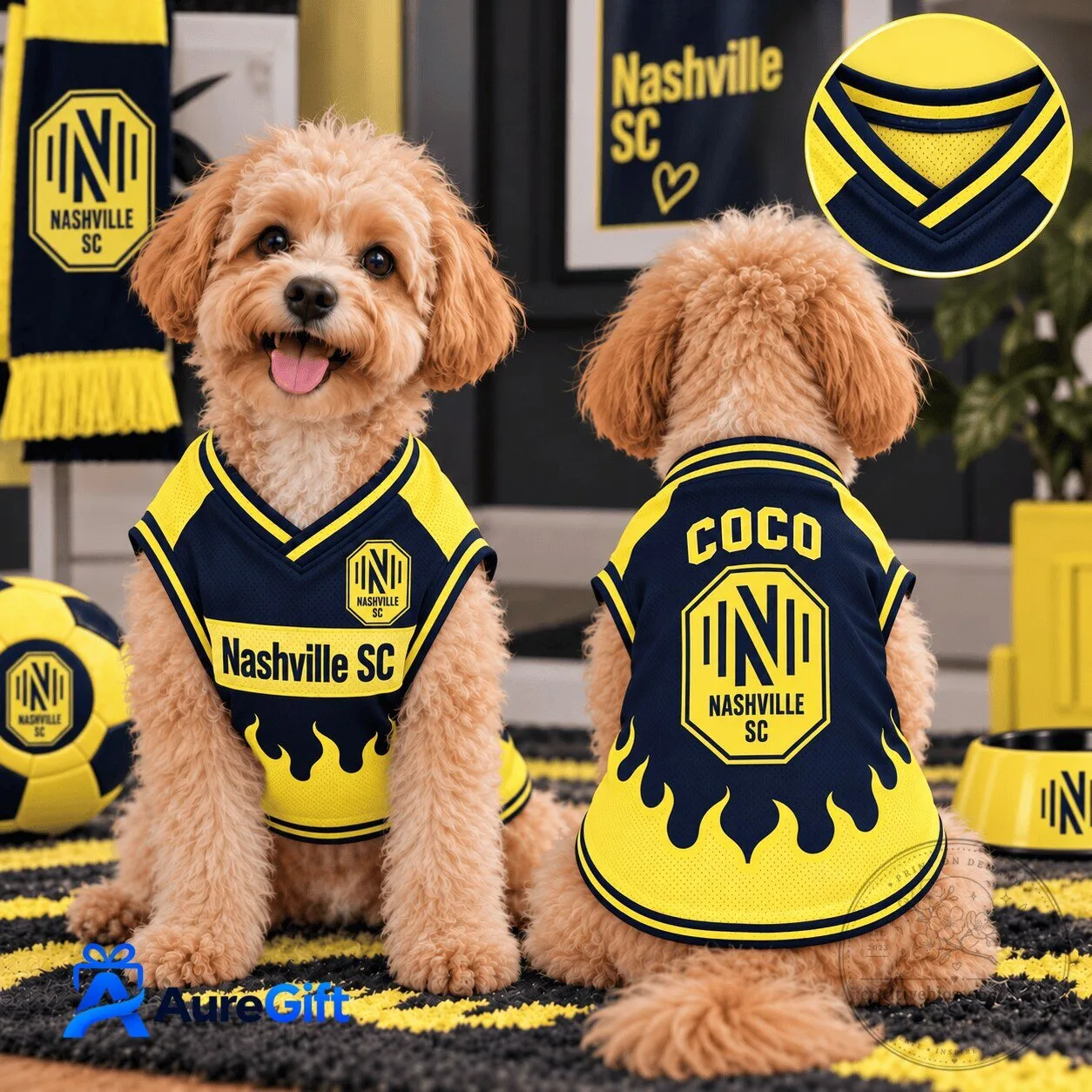 Nashville SC Major League Soccer Personalized Pet Jersey 2 Nashville SC Major League Soccer Personalized Pet Jersey