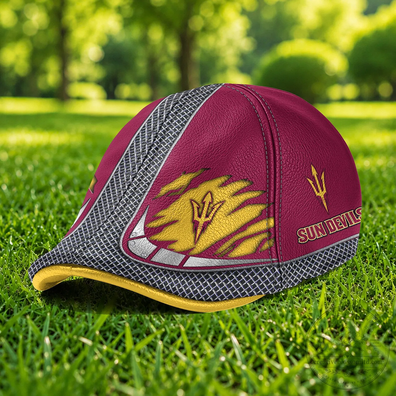 Arizona State Sun Devils NCAA Maroon and Gold Ivy Cap Flat Cap