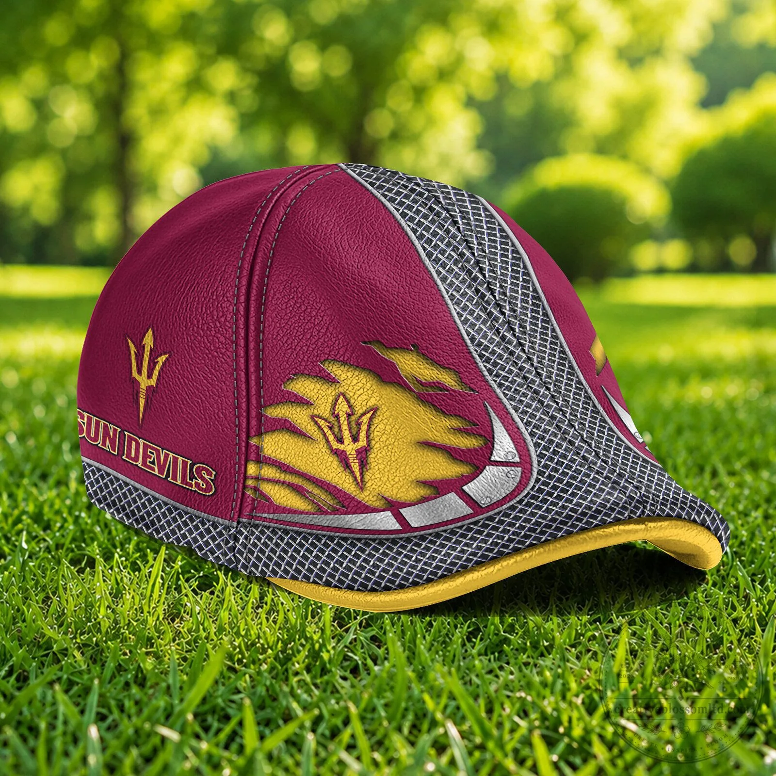 Arizona State Sun Devils NCAA Maroon and Gold Ivy Cap Flat Cap 9 Arizona State Sun Devils NCAA Maroon and Gold Ivy Cap Flat Cap