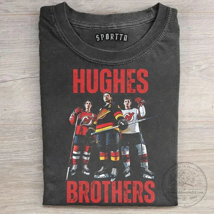Jack Hughes Brothers Ice Hockey Players Fan Apparel T-Shirt 5 Jack Hughes Brothers Ice Hockey Players Fan Apparel T-Shirt