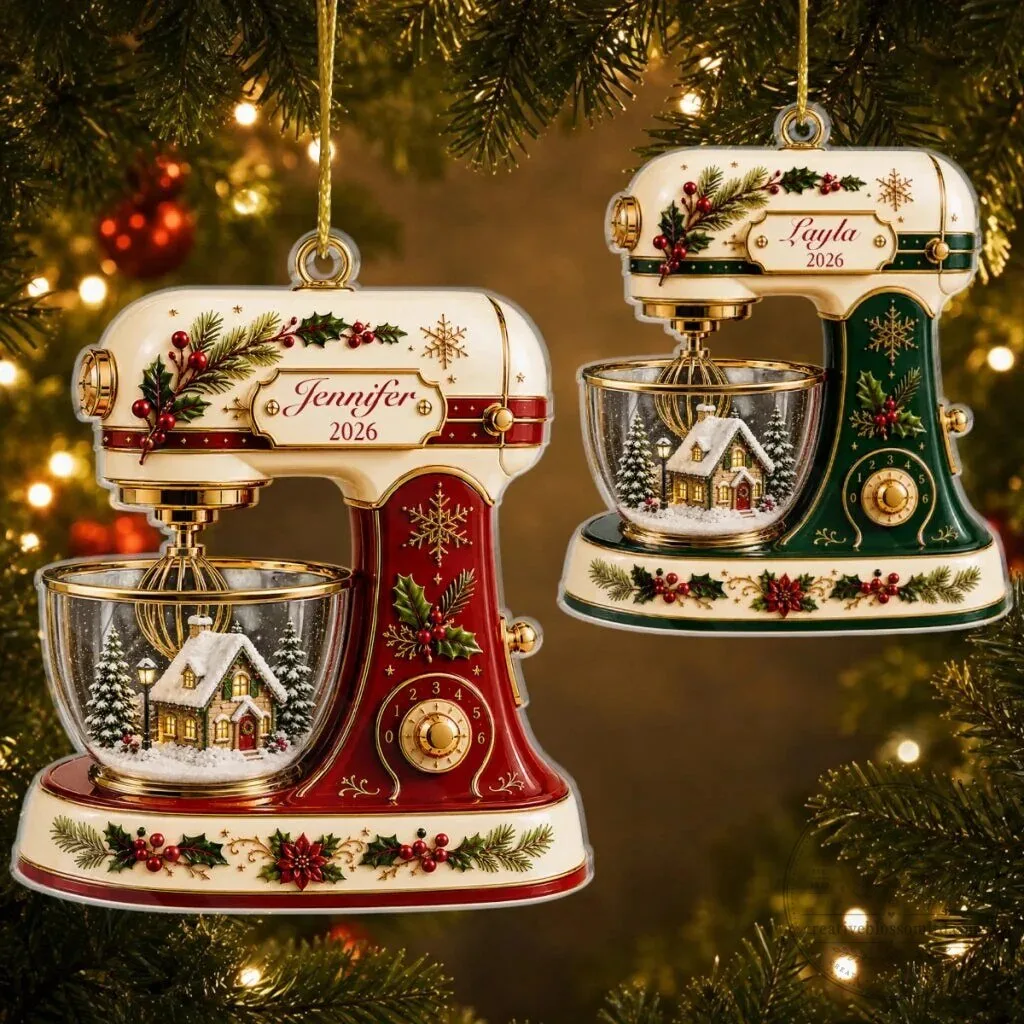 Personalized Christmas Stand Mixer Winter Wonderland Scene Ornament