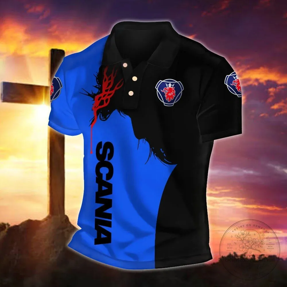 Scania Fueled by Faith Trucking Christian Men's Polo Shirt