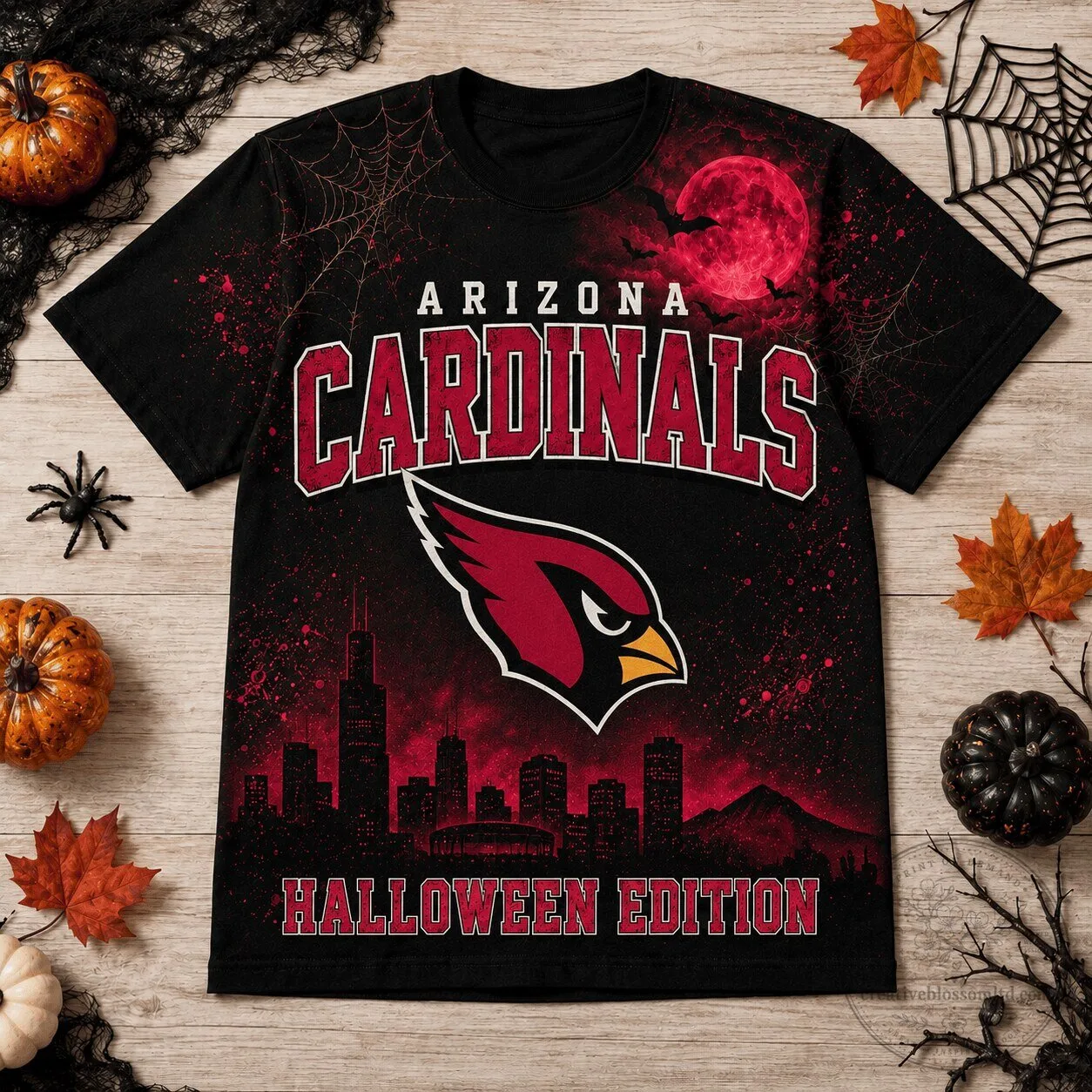 Arizona Cardinals Fan Shirt Halloween Edition National Football League T-Shirt 2 Arizona Cardinals Fan Shirt Halloween Edition National Football League T-Shirt