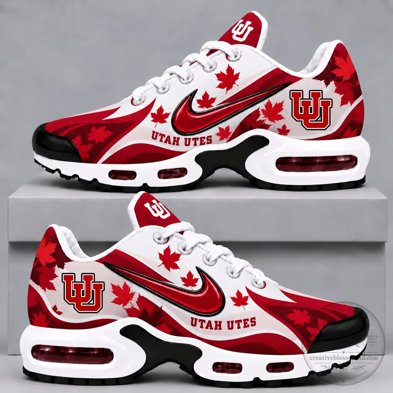 Utah Utes Fall Season Maple Leaf Air Max Sneakers