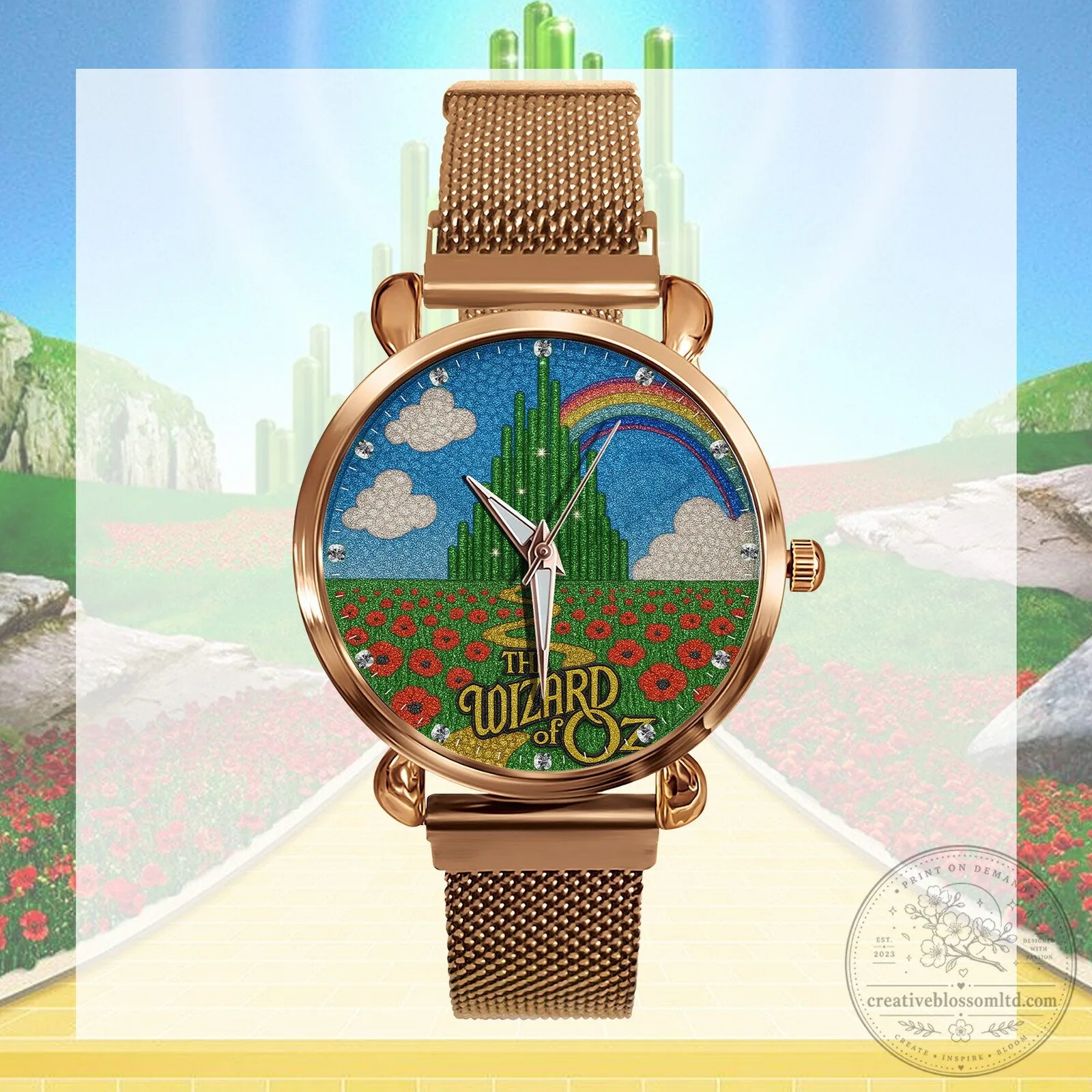 The Wizard of Oz Emerald City Rose Gold Stainless Steel Watch
