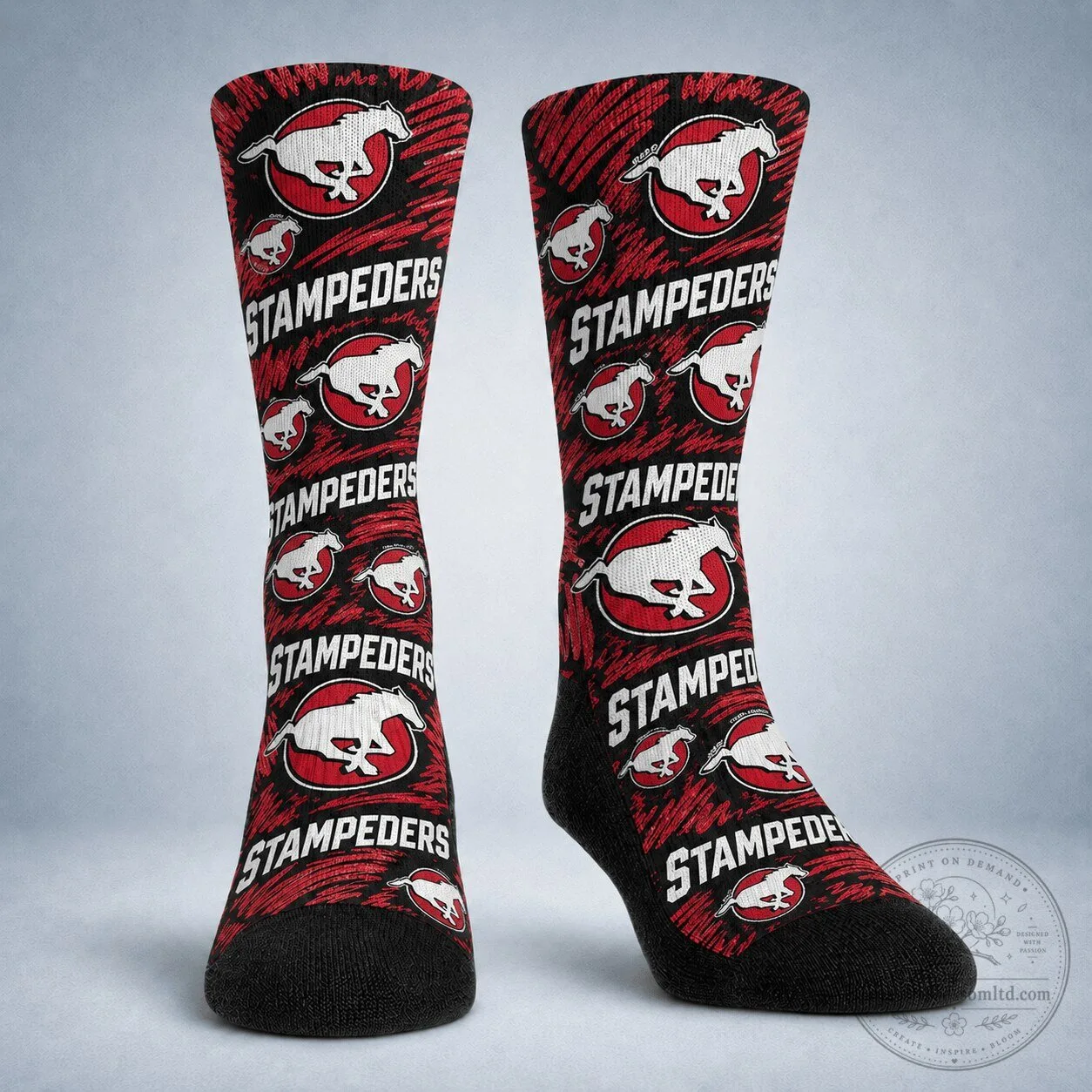 Calgary Stampeders Canadian Football League Team Logo Socks