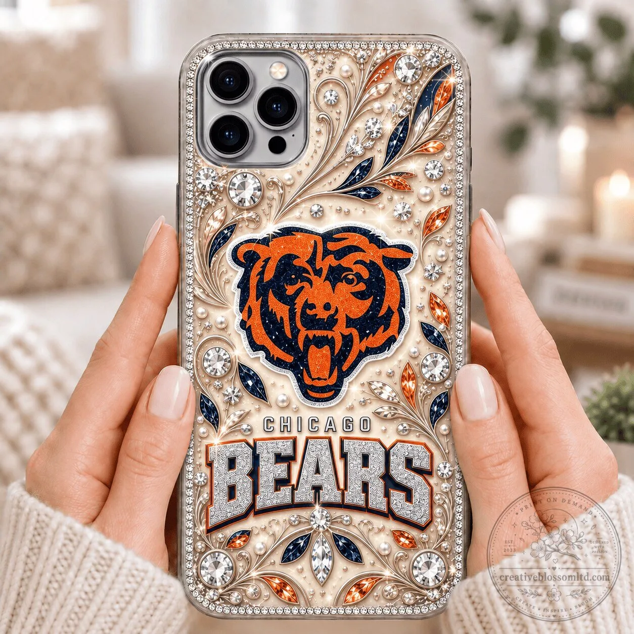 Chicago Bears National Football League Rhinestone Embellished Phone Case 5 Chicago Bears National Football League Rhinestone Embellished Phone Case