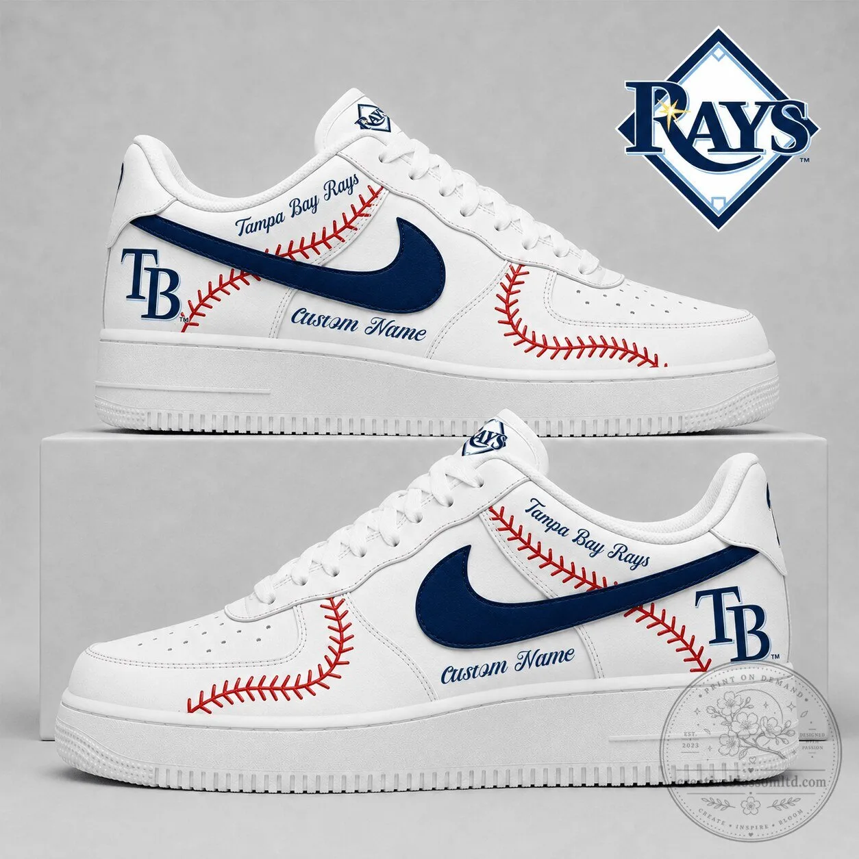 Tampa Bay Rays Baseball Custom Name White Nike Air Force 1 Shoes 5 Tampa Bay Rays Baseball Custom Name White Nike Air Force 1 Shoes