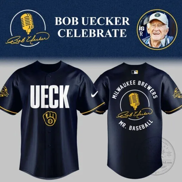 Milwaukee Brewers Baseball Bob Uecker Mr. Baseball Custom Jersey 2 Milwaukee Brewers Baseball Bob Uecker Mr. Baseball Custom Jersey