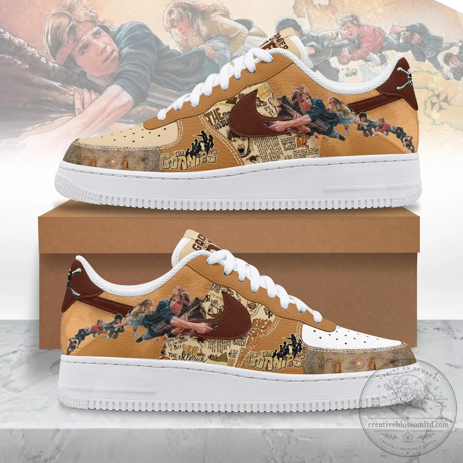 The Goonies Movie Poster Art Custom Printed Sneakers 2 The Goonies Movie Poster Art Custom Printed Sneakers