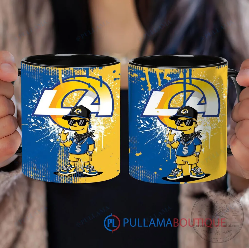 Los Angeles Rams Bart Simpson The Simpsons Cartoon Coffee Mug Los Angeles Rams Bart Simpson The Simpsons Cartoon Coffee Mug