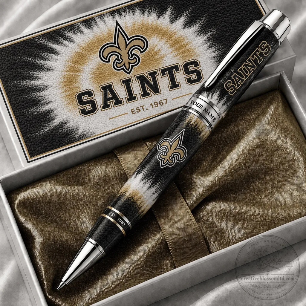 New Orleans Saints Personalized Ballpoint Pen with Custom Name Engraving New Orleans Saints Personalized Ballpoint Pen with Custom Name Engraving