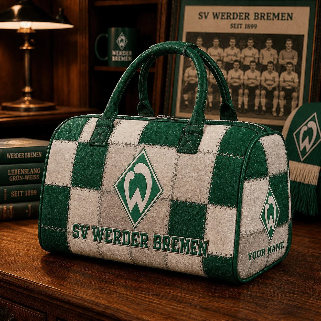 SV Werder Bremen Checkered Duffel Bag